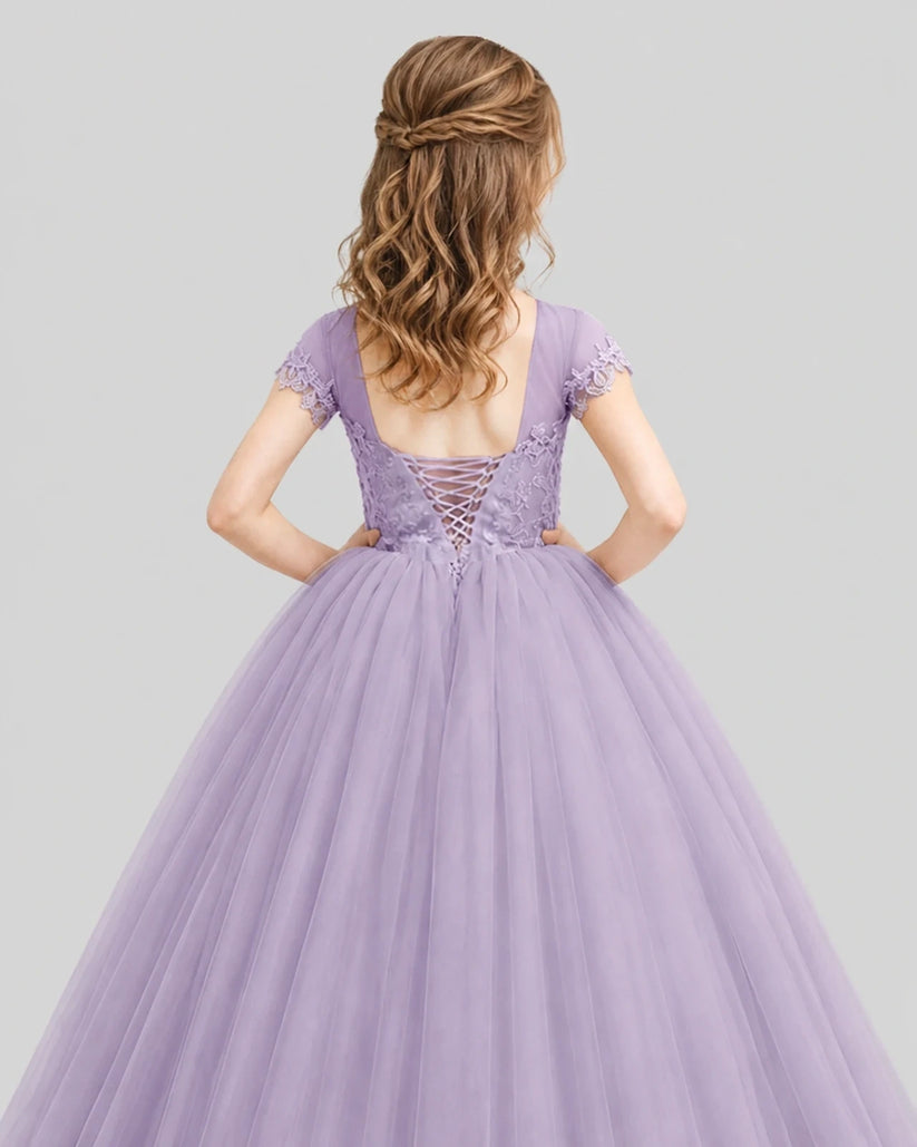 Wisteria Ball Gown Girls Pageant Dresses Back