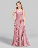 Dusty Rose A-line Junior Bridesmaid Dress Front