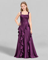 Grape A-line Junior Bridesmaid Dress Front