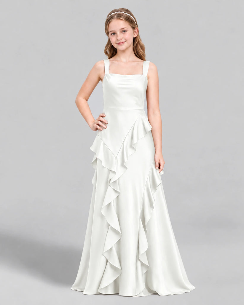 Ivory A-line Junior Bridesmaid Dress Front