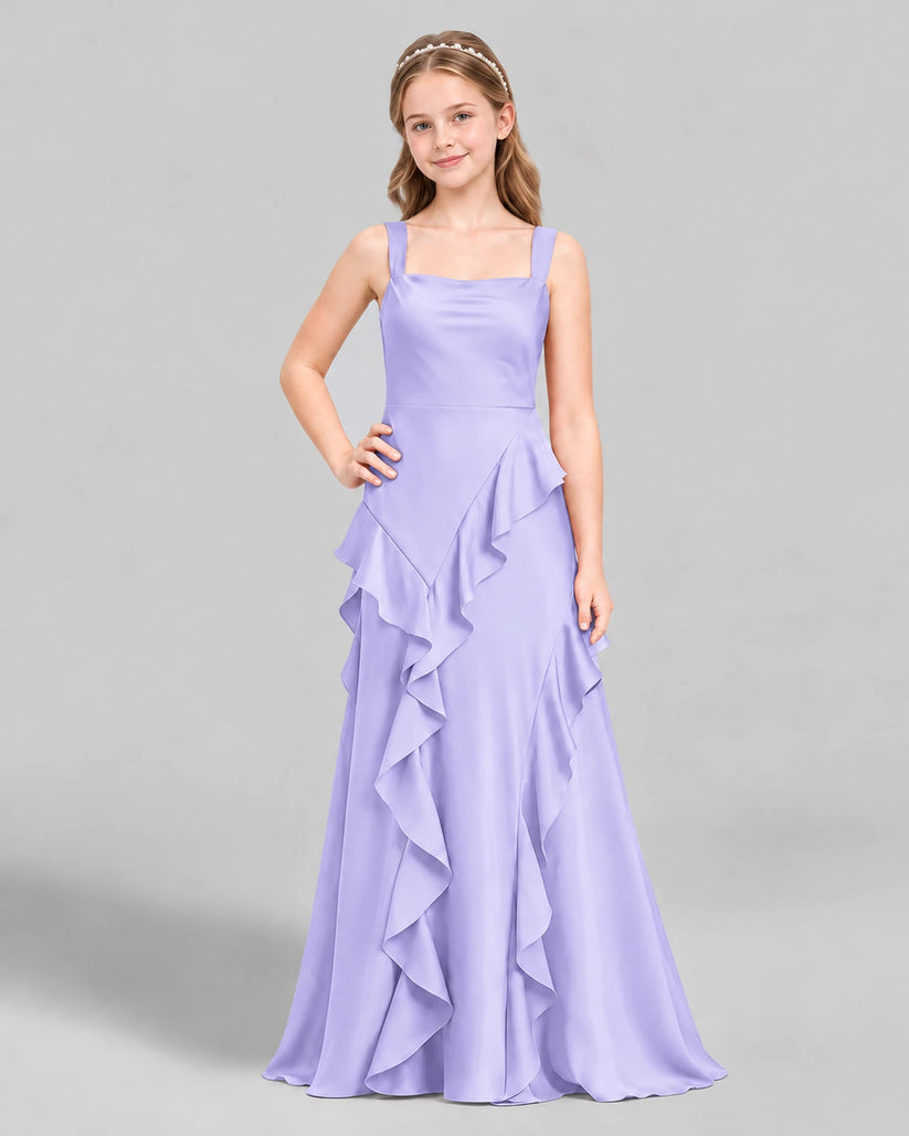 Lavender A-line Junior Bridesmaid Dress Front