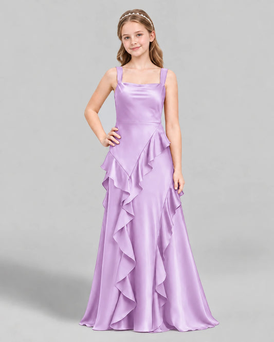 Lilac A-line Junior Bridesmaid Dress Front
