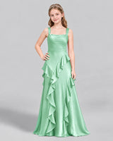 Mint Green A-line Junior Bridesmaid Dress Front