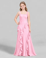 Pink A-line Junior Bridesmaid Dress Front