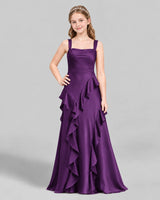 Purple A-line Junior Bridesmaid Dress Front