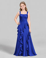 Royal Blue A-line Junior Bridesmaid Dress Front