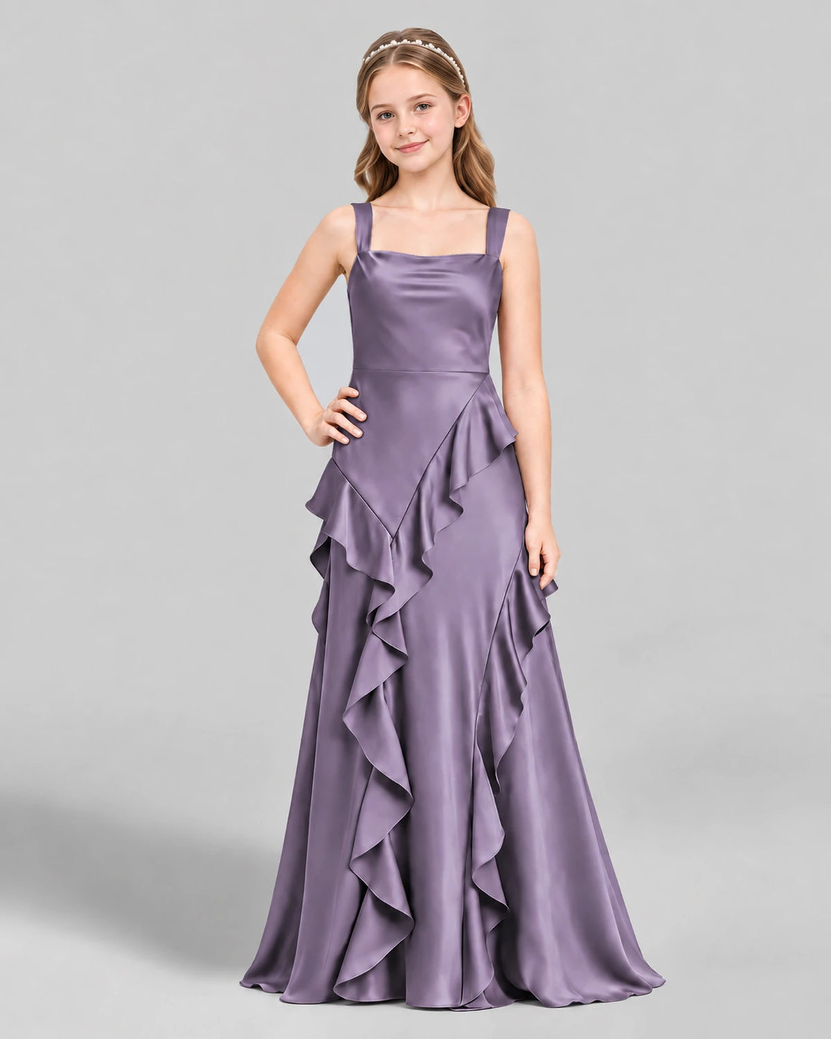 Wisteria A-line Junior Bridesmaid Dress Front
