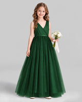 Dark Green Ball Gown Flower Girl Dress Front