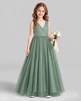 Eucalyptus Ball Gown Flower Girl Dress Front