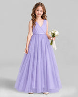 Lavender Ball Gown Flower Girl Dress Front