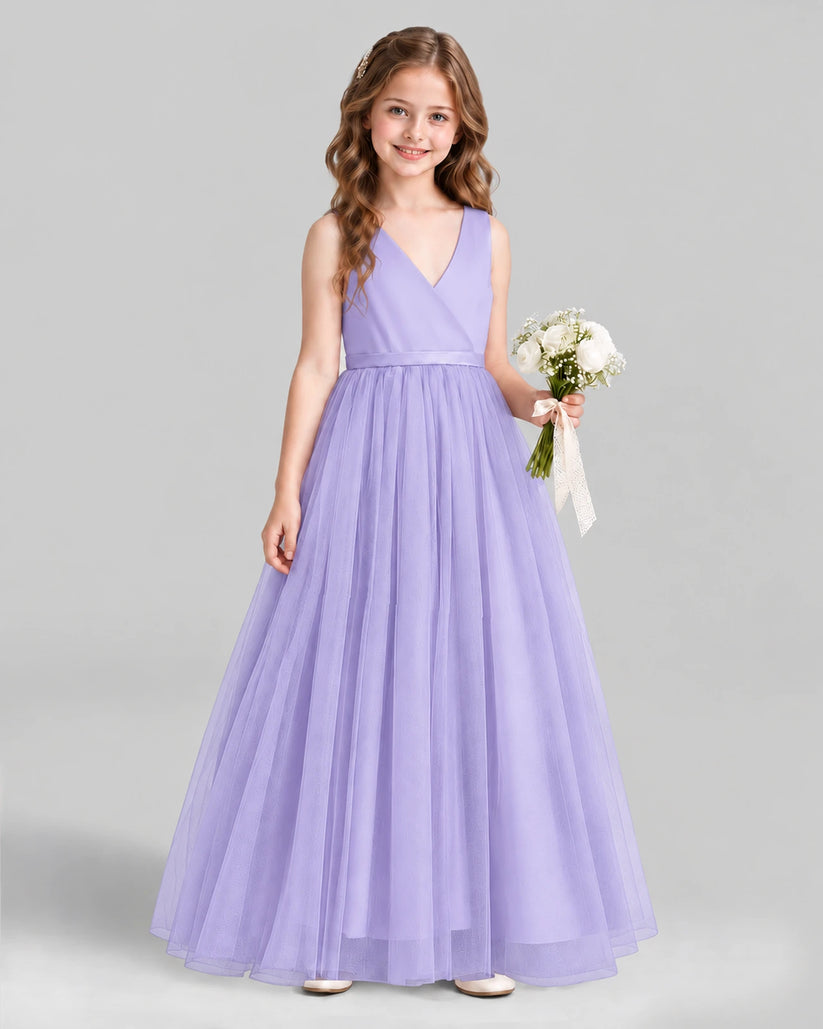 Lavender Ball Gown Flower Girl Dress Front