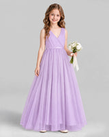 Lilac Ball Gown Flower Girl Dress Front