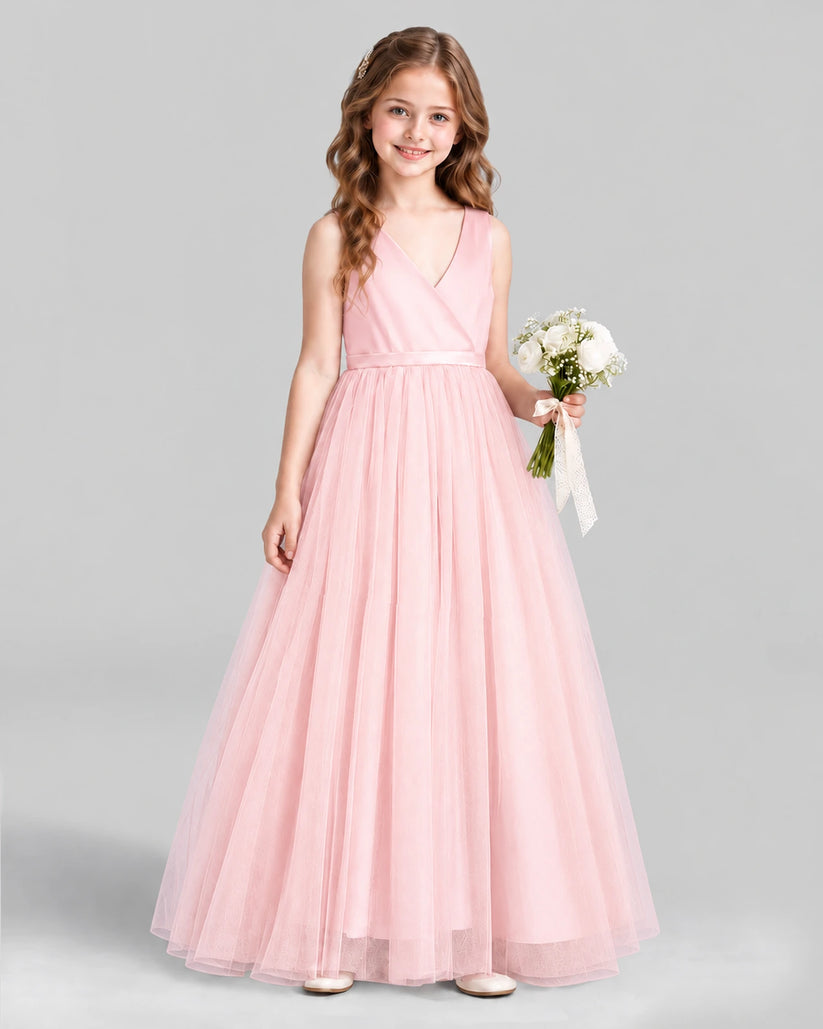 Pink Ball Gown Flower Girl Dress Front
