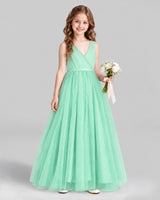 Turquoise Ball Gown Flower Girl Dress Front