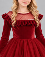 Burgundy Ball Gown Girls Formal Dress Detail [Shared]