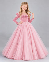 Pink Ball Gown Girls Formal Dress Front