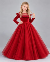 Red Ball Gown Girls Formal Dress Front
