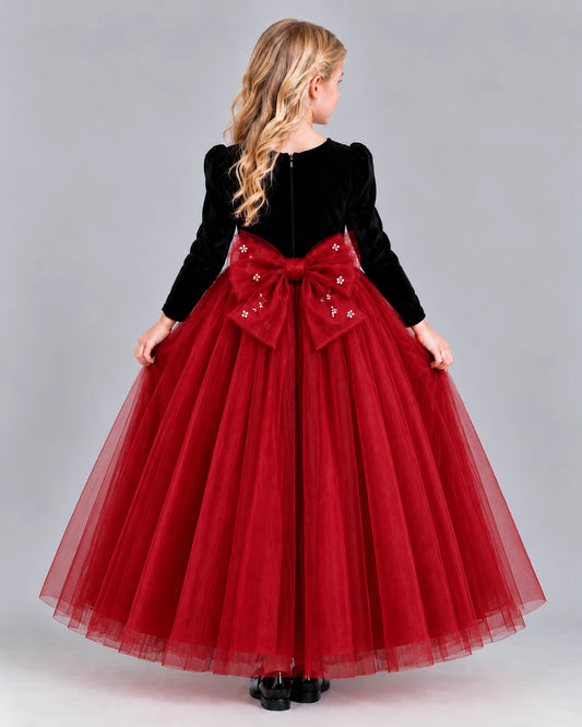 Red Ball Gown Girls Formal Dress Back [Shared]