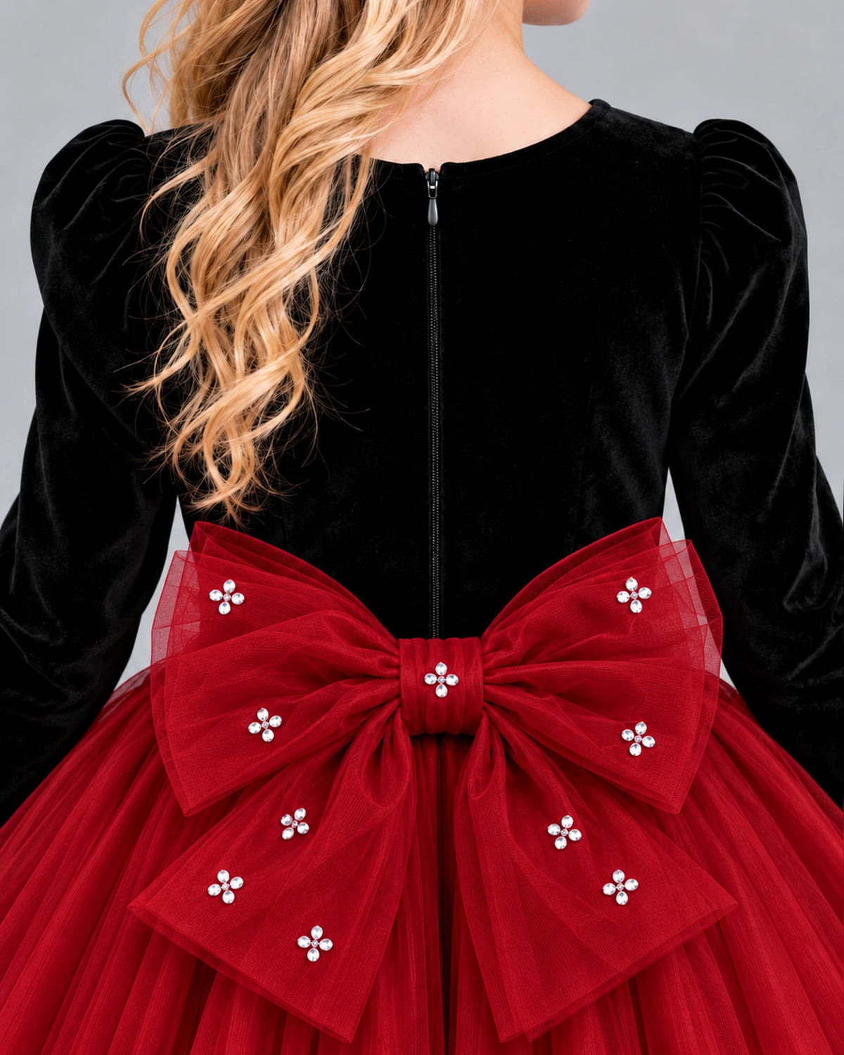 Red Ball Gown Girls Formal Dress Back_Detail [Shared]