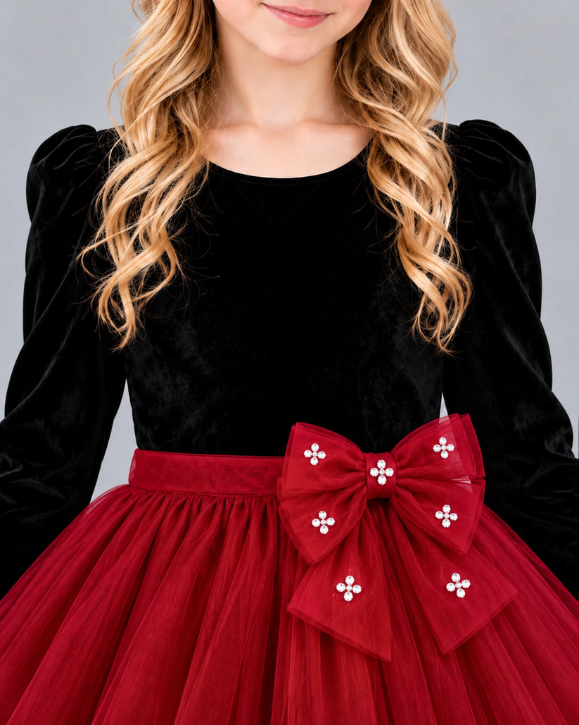 Red Ball Gown Girls Formal Dress Detail [Shared]