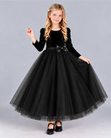 Black Ball Gown Girls Formal Dress Front