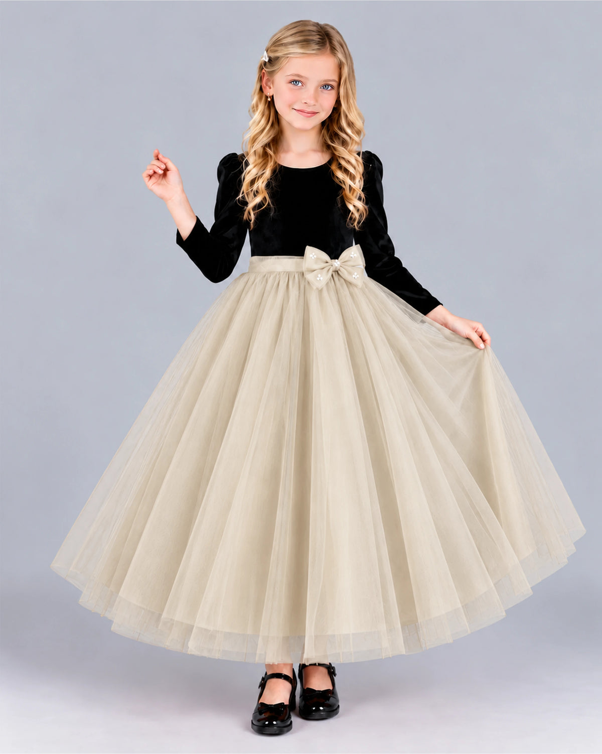 Champagne Ball Gown Girls Formal Dress Front