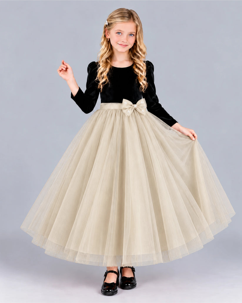 Champagne Ball Gown Girls Formal Dress Front