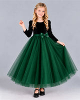 Dark Green Ball Gown Girls Formal Dress Front