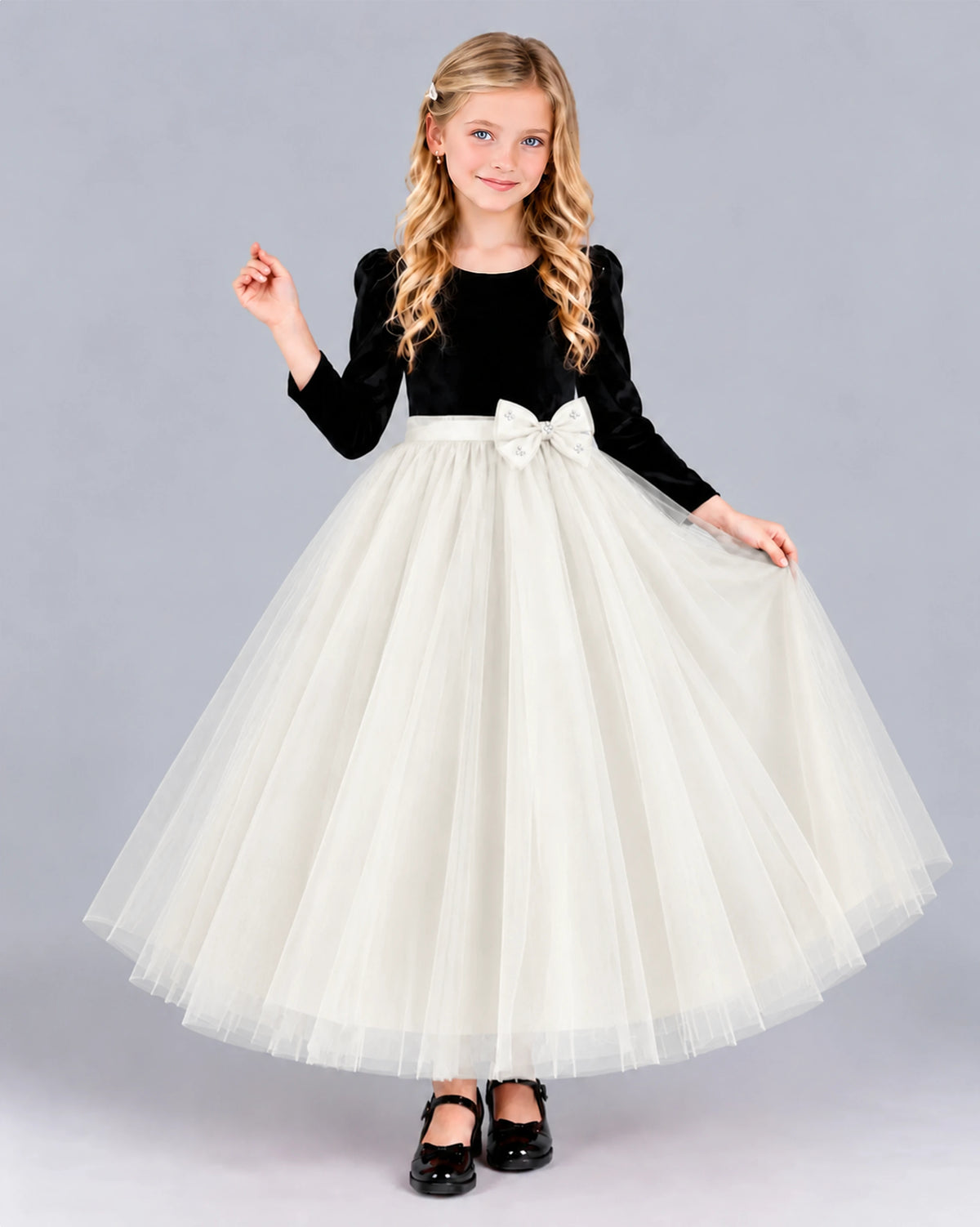 Ivory Ball Gown Girls Formal Dress Front