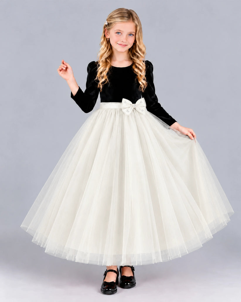 Ivory Ball Gown Girls Formal Dress Front