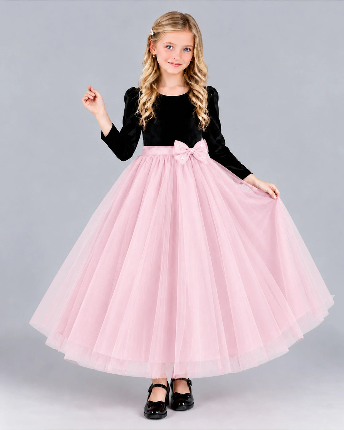 Pink Ball Gown Girls Formal Dress Front
