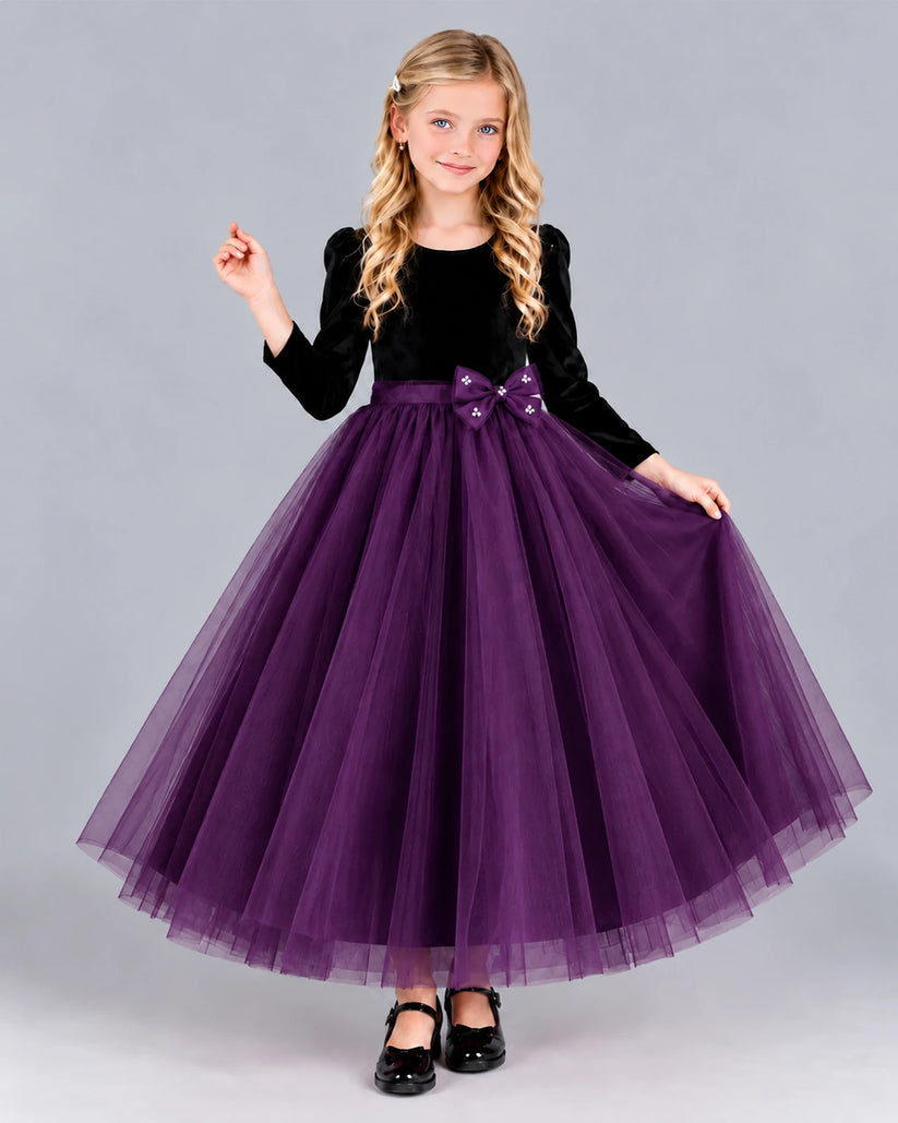 Purple Ball Gown Girls Formal Dress Front