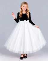 White Ball Gown Girls Formal Dress Front