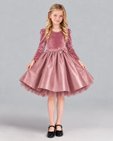 Dusty Rose A-line Girls Formal Dress Front