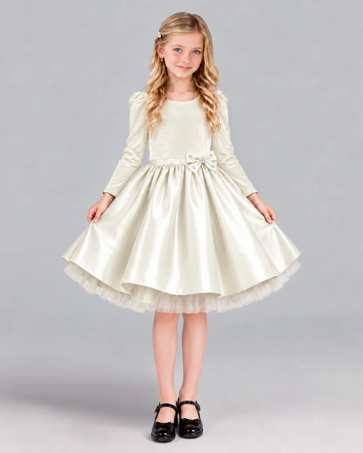 Ivory A-line Girls Formal Dress Front