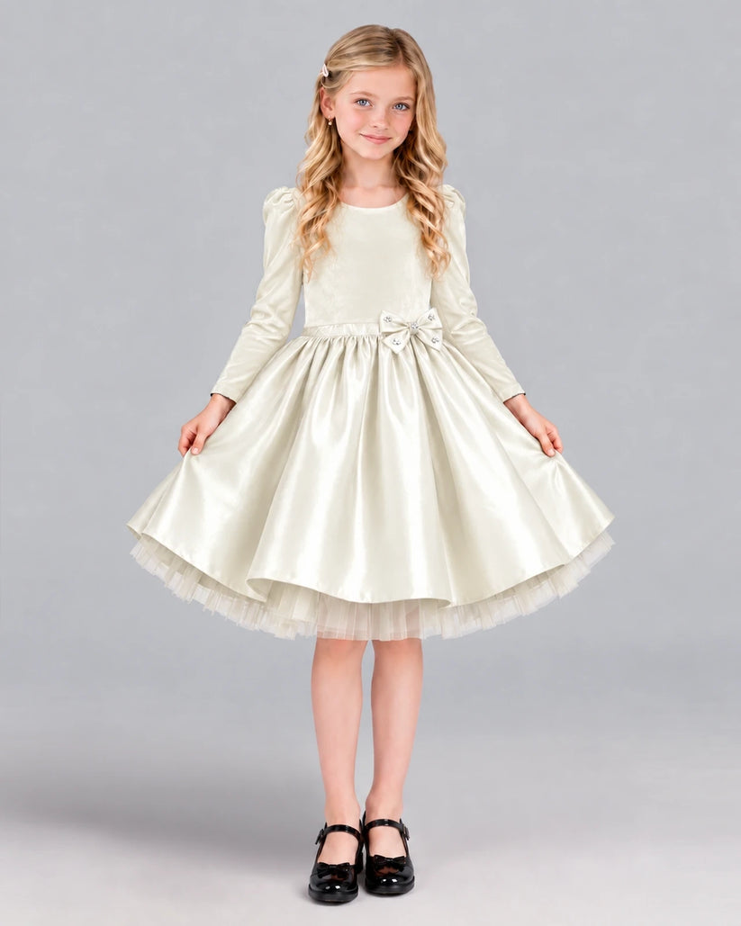 Ivory A-line Girls Formal Dress Front