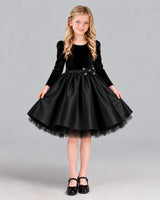 Black A-line Girls Formal Dress Front