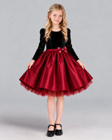 Burgundy A-line Girls Formal Dress Front
