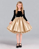 Champagne A-line Girls Formal Dress Front
