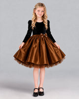 Chocolate A-line Girls Formal Dress Front