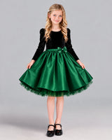 Dark Green A-line Girls Formal Dress Front