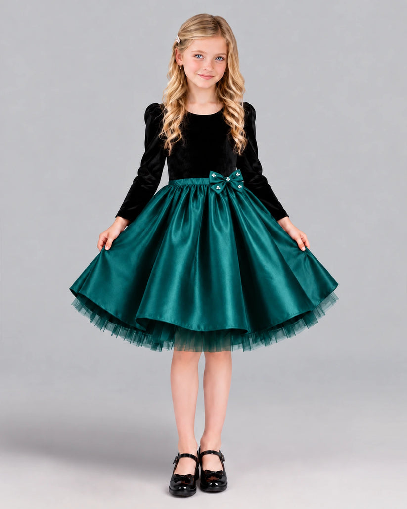 Peacock A-line Girls Formal Dress Front