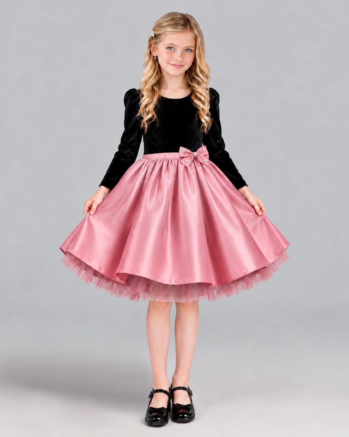 Pink A-line Girls Formal Dress Front
