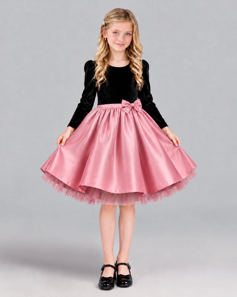 Pink A-line Girls Formal Dress Front