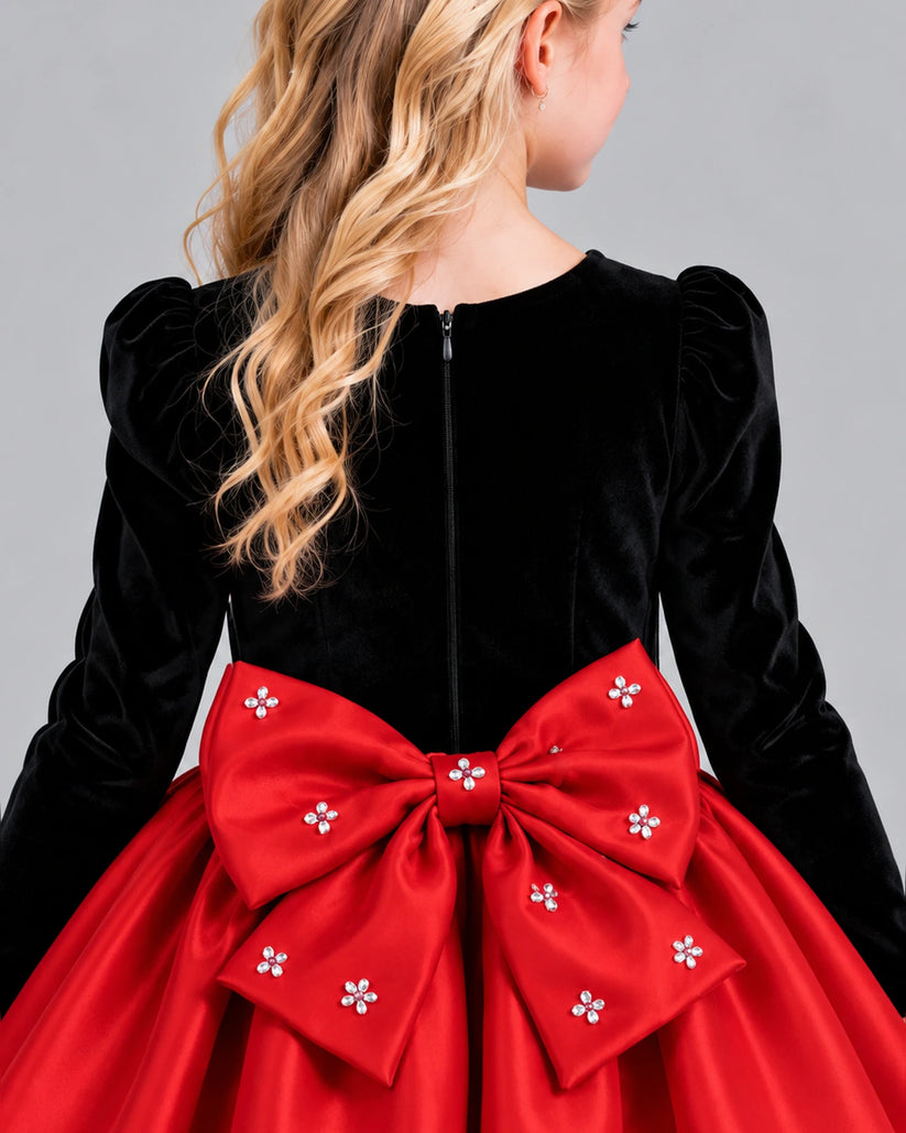 Red A-line Girls Formal Dress Back_Detail [Shared]