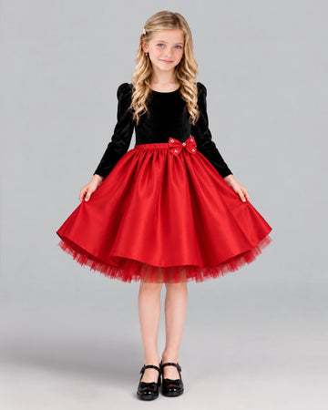 Dideyttawl Bow Detail Girls Formal Dress for a Piano Recital