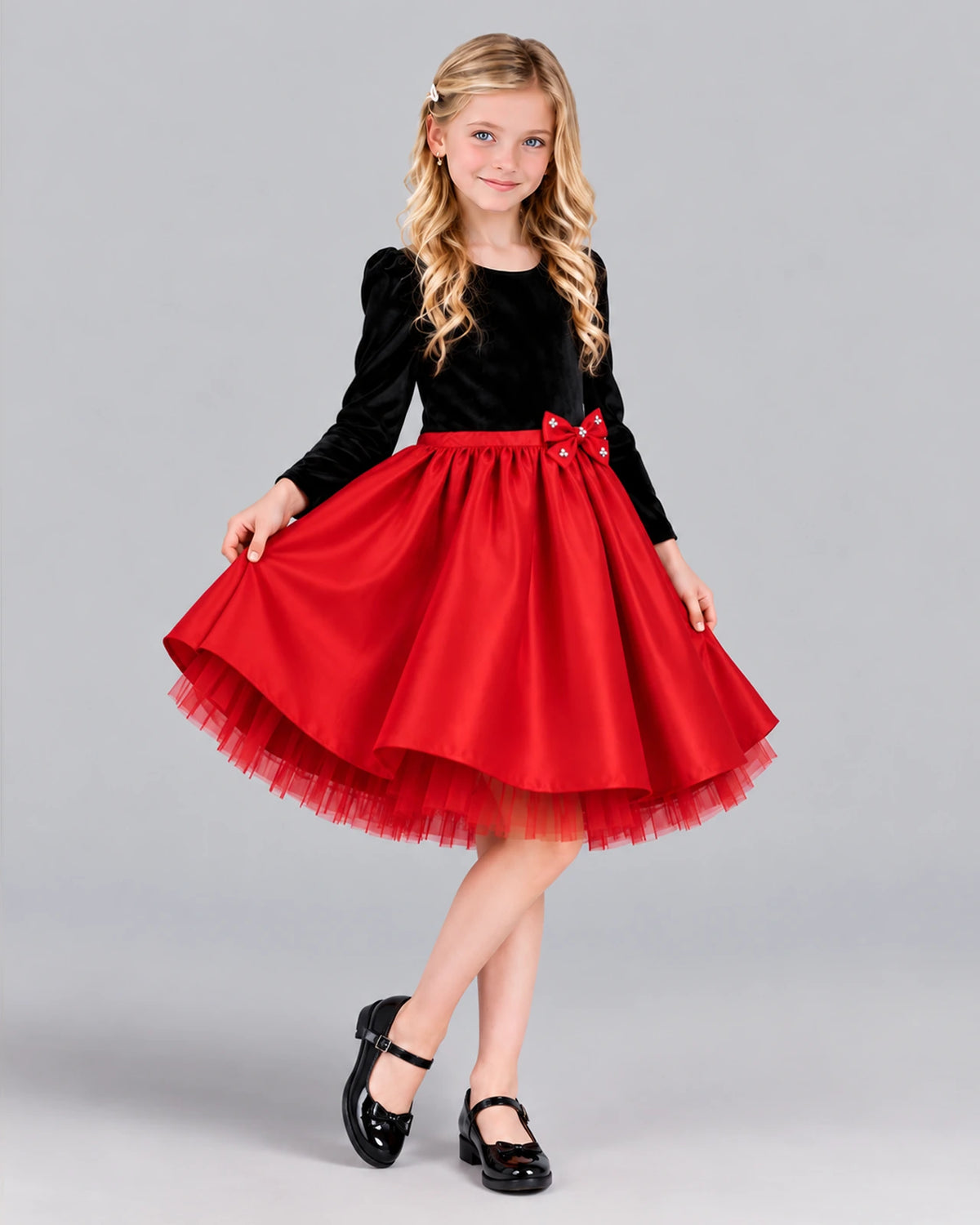 Red A-line Girls Formal Dress Pose [Shared]