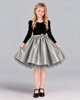 Silver A-line Girls Formal Dress Front