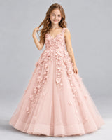 Blush Pink Ball Gown Girls Formal Dress Front
