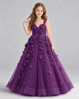 Grape Ball Gown Girls Formal Dress Front